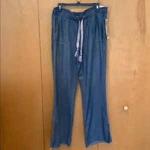 REWASH indigo chambray flare pant
